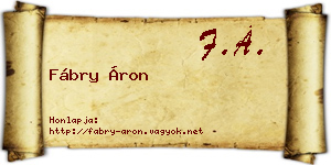 Fábry Áron névjegykártya